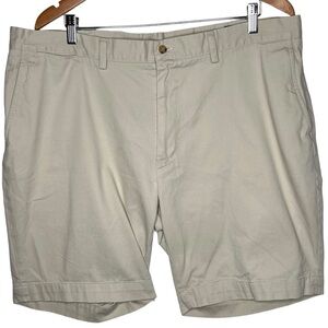 Polo Ralph Lauren Classic Fit Mens Beige Chino Flat Front Shorts Size 40 Cotton